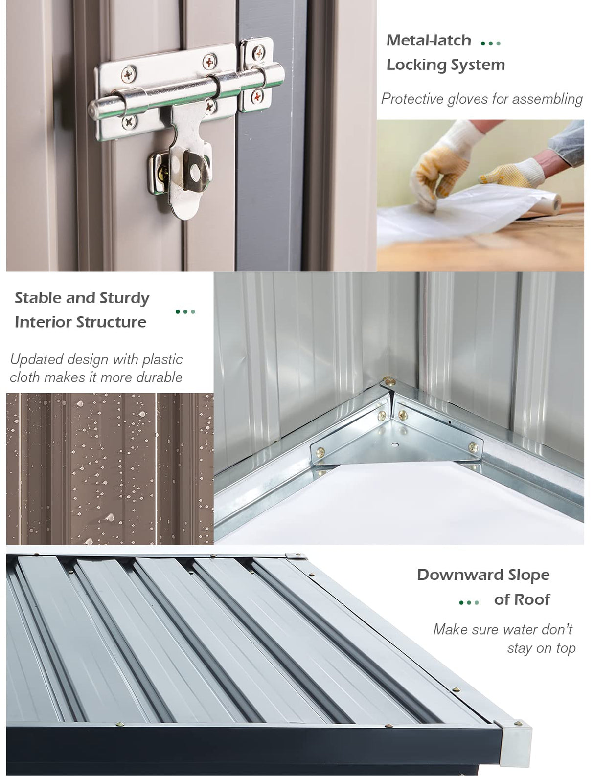 AECOJOY 5' x 3' Outdoor Storage Shed, Small Metal Shed (16.6 Sq.Ft Land) with Design of Lockable Door, Utility and Tool Storage for Garden, Backyard, Patio, Outside use. AECOJOY