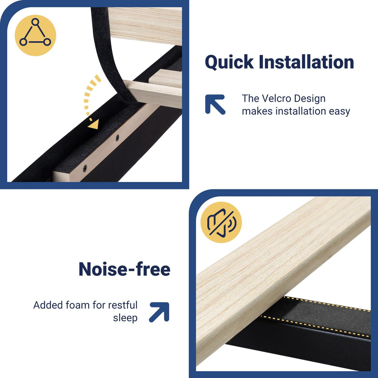 Allewie Upholstered King Size Platform Bed Frame with LED Light and Charging Station, Button Tufted High Headboard, Wingback Design, Noise Free, Easy Assembly, No Box Spring Needed, Black Allewie