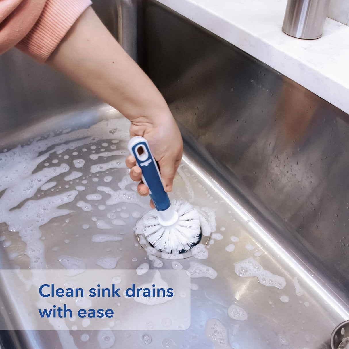 Unger Sink & Dish Scrub Brush – Kitchen Scrub Brush, Dish Washing Scrubber, Small Cleaning Brush, Kitchen Cleaning Supplies, Non-Scratch Bristles, Glassware, Pots, Pans, Tumblers, Drains & Disposals UNGER