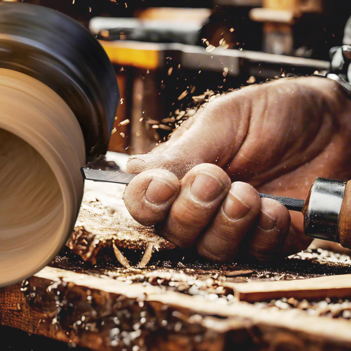 Professional Wood Turning Chisel Lathe Chisel Set with 2 Skew 1 Spear Point 1 Parting 1 Round Nose & 3 Gouge Tools,8 pcs Set, for Wood Job FlixGrdy