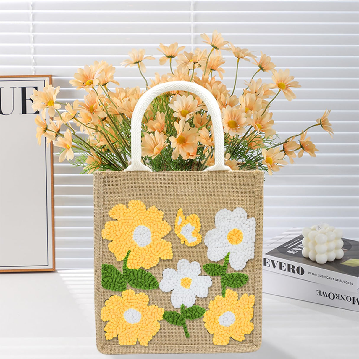 Groodo Punch Needle Kit for Beginners, Easy DIY Embroidery Set for Kids & Adults Complete Embroidery Tote Bag Set with Punch Needle Tool & Easy Instructions Groodo