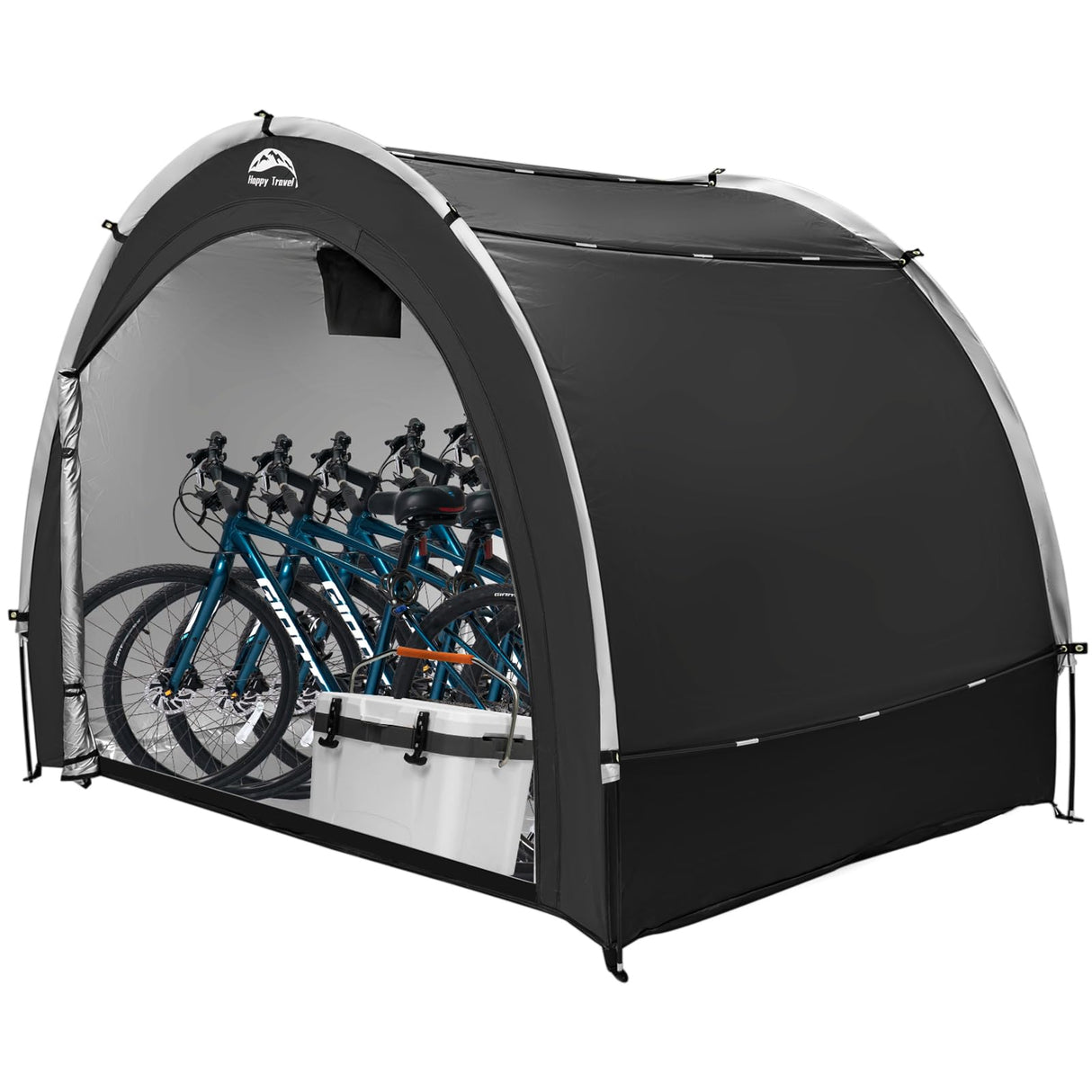 Happy Travel Bike Storage Tent Shed,7x5ft Large Outdoor Waterproof Bicycle Covers Shelter with Window for 4/5 Bikes,Oversized Outside Portable Sheds for Lawn Mower,Garden Tools,Motorcycle HAPPY TRAVEL