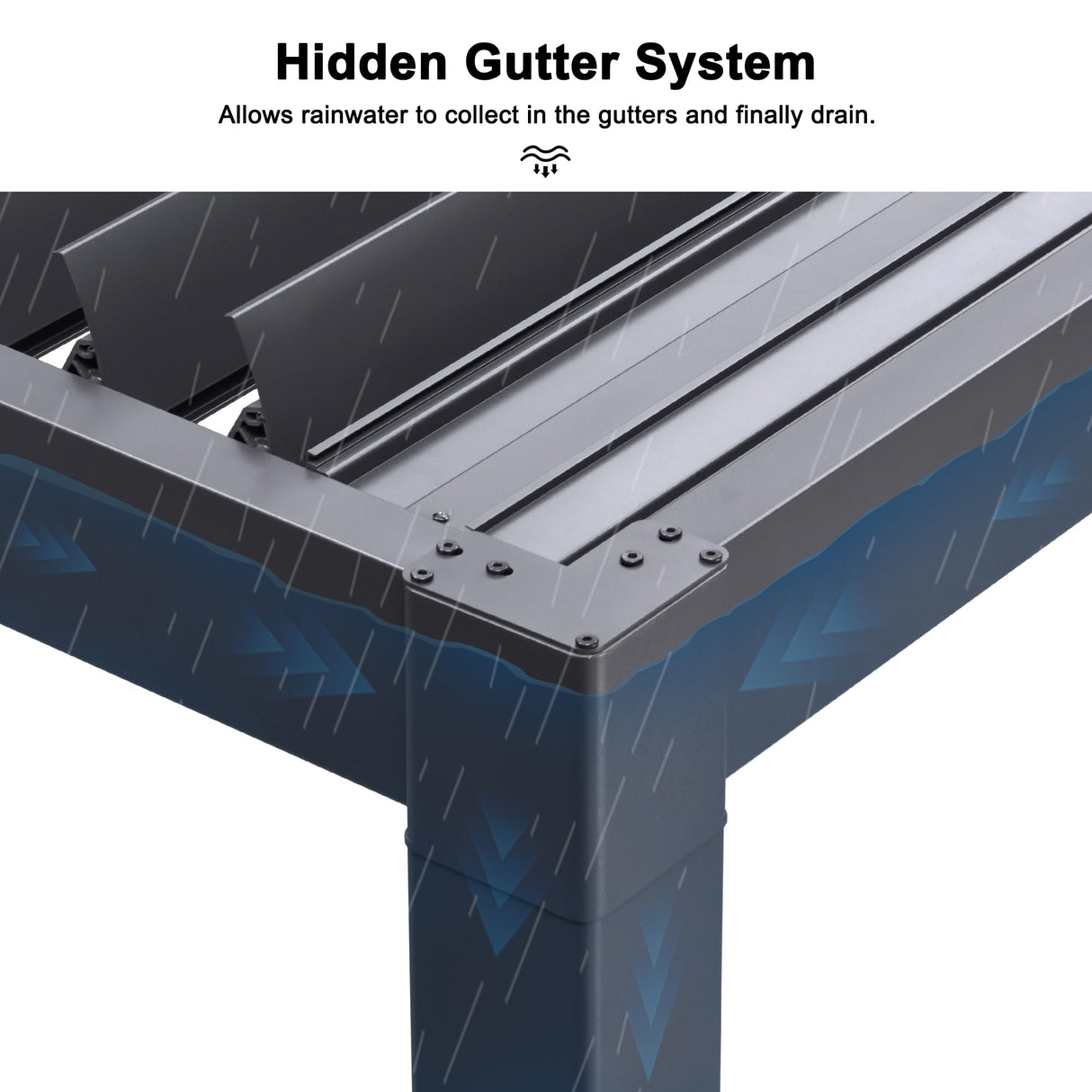 PURPLE LEAF Louvered Pergola 11' x 23' Huge Patio Aluminum Pergola Modern Outdoor Pergola with Adjustable Roof for Deck Garden Yard Hardtop Gazebo PURPLE LEAF