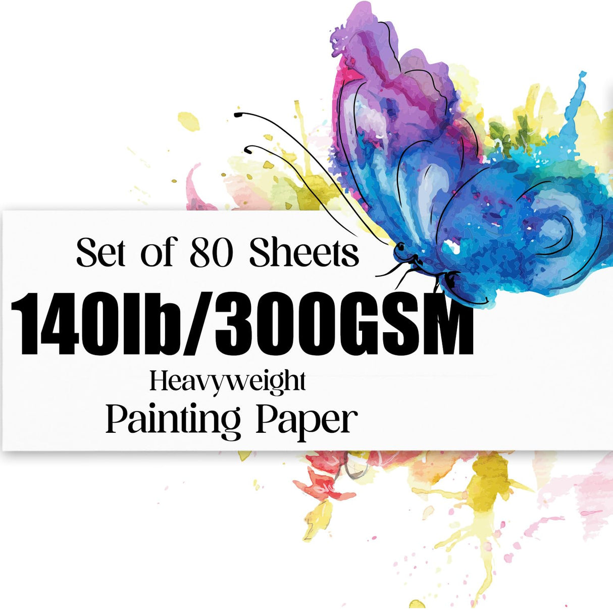 Watercolor Paper 8.5x11 inches 80 Sheets,Heavyweight Artist Paper 140lb/300GSM Cold Press Natural Cotton Paper for Students Artists Watercolor Drawing Magecubiku