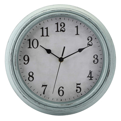 Jucoan 12 Inch Vintage Wall Clock, Silent Non-Ticking Round Clock Battery Operated, Rustic Decorative Wall Clock for Living Room Farmhouse Kitchen Bedroom Office Classroom School, Teal Finish