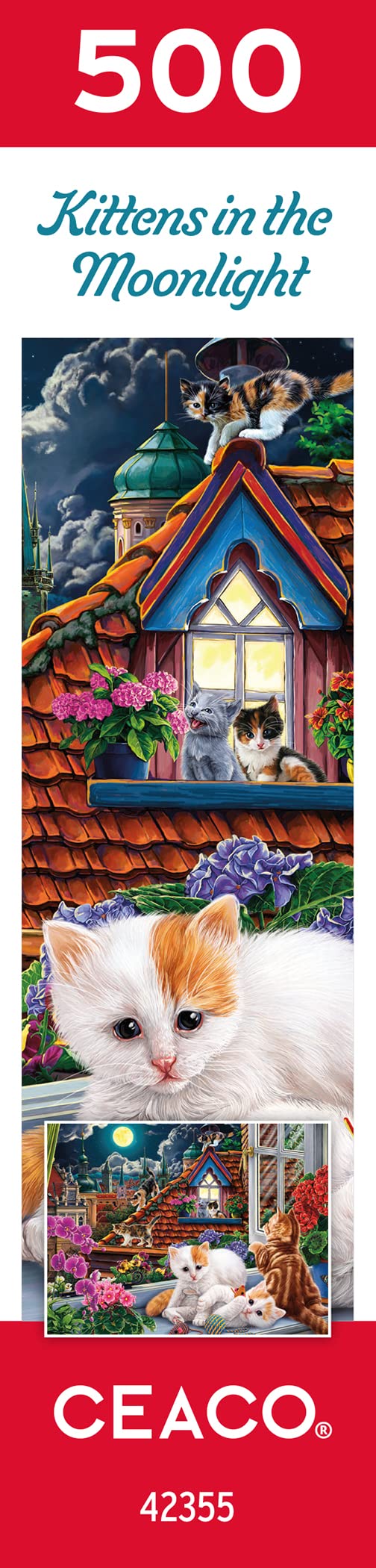 Ceaco - Harmony - Image World - Kittens in The Moonlight - 500 Piece Jigsaw Puzzle Ceaco