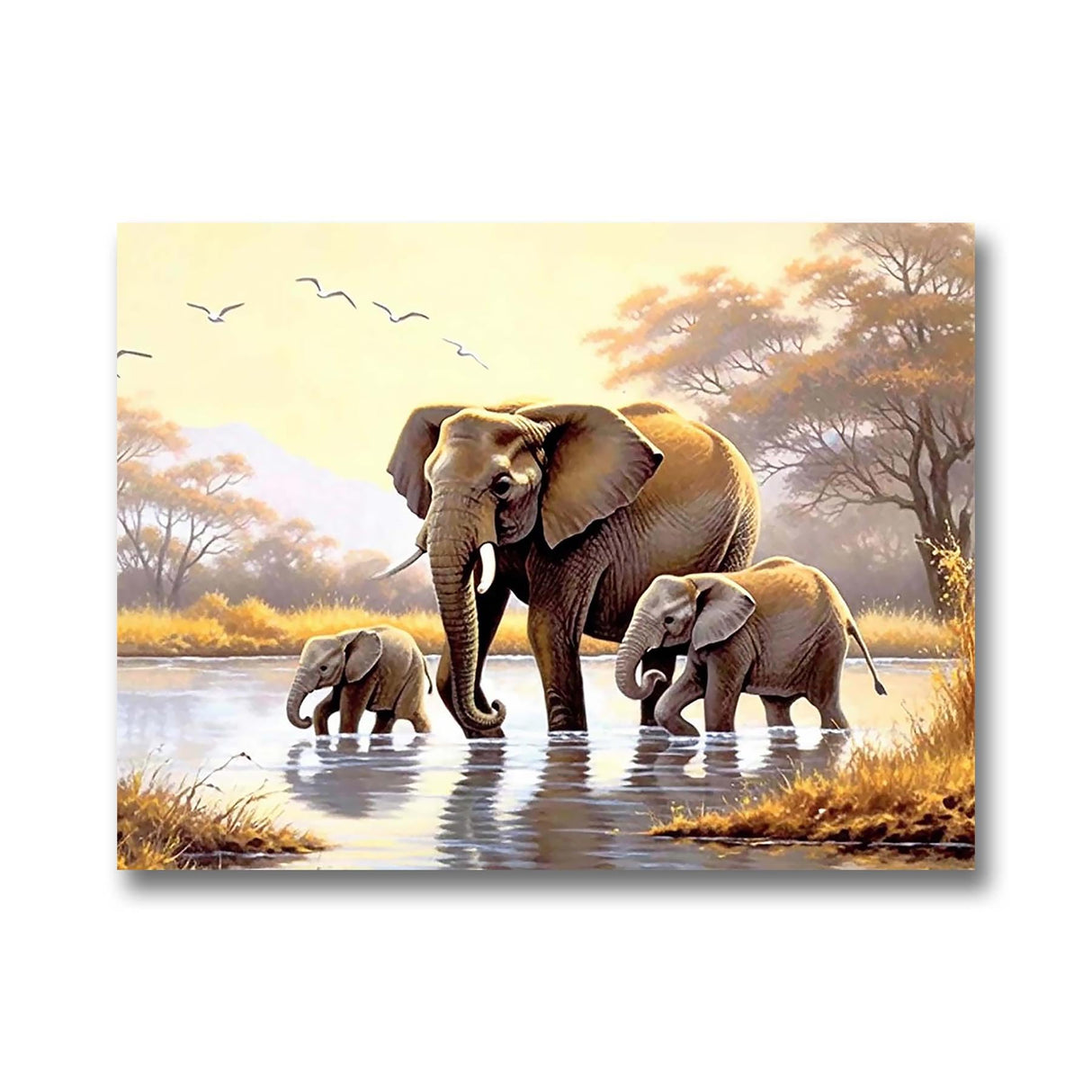 LOMSIOY DIY 5D Diamond Art Kits for Adults, Elephants Diamond Painting Kits for Beginner, Animal Diamond Art with Round Full Drill Rhinestone Crafts Gem Arts for Home Wall Decor 12x16 inch 3 LOMSIOY
