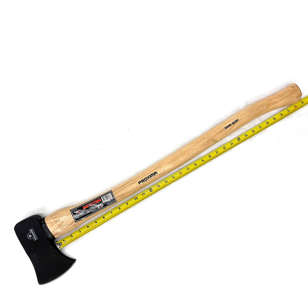 Proxima 3.5 lbs Single Bit Axe with 33 inches Hickory Wood Handle, Heavy Duty 5 inches High Carbon Steel Curved Blade 1005982294 OHIY