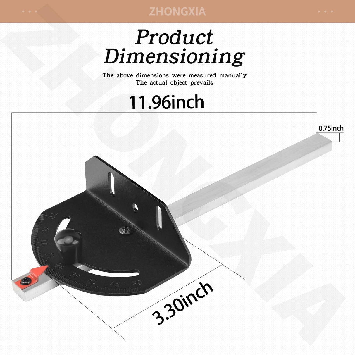Upgraded 5140032-78 Replacement Table Saw Miter Gauge (0.75" wide) for De-Walt DW745 DWE7480 DW744 Table Saws ZHONGXIA