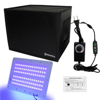 Upgrade UV Resin Curing Box with Adjustable Brightness 48W 395nm UV Curing Light Smart Time Control UV Cure Station DIY Curing Enclosure for SLA/DLP/LCD 3D Printer Solidify Photosensitive Resin