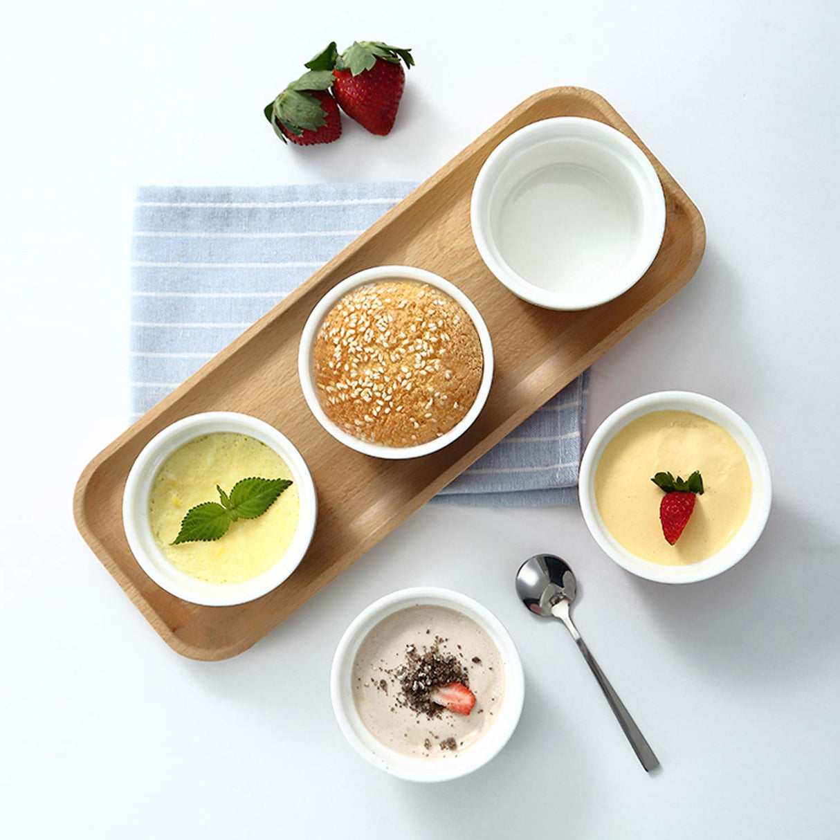 Ramekins 6 oz, Set of 8, Creme Brulee Ramekins, Souffle Dishes, Oven Safe Porcelain Ramiken Bowls For Custard, Lava Cakes, Pudding, Flan, Mini Desserts, Jam and Ice Cream, Ramekins For Baking GPYG