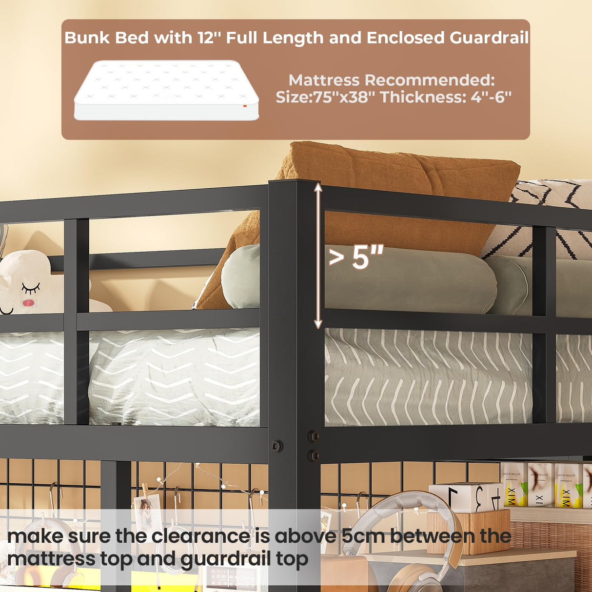 VIAGDO Loft Bed Twin Size with L-Shaped Desk, Charging Station and LED Lights, Twin Loft Bed with 4-Tier Bookshelf and 3 Drawers, Clothes Rail, Safety Guardrail&Ladder, No Box Spring Needed, Black VIAGDO