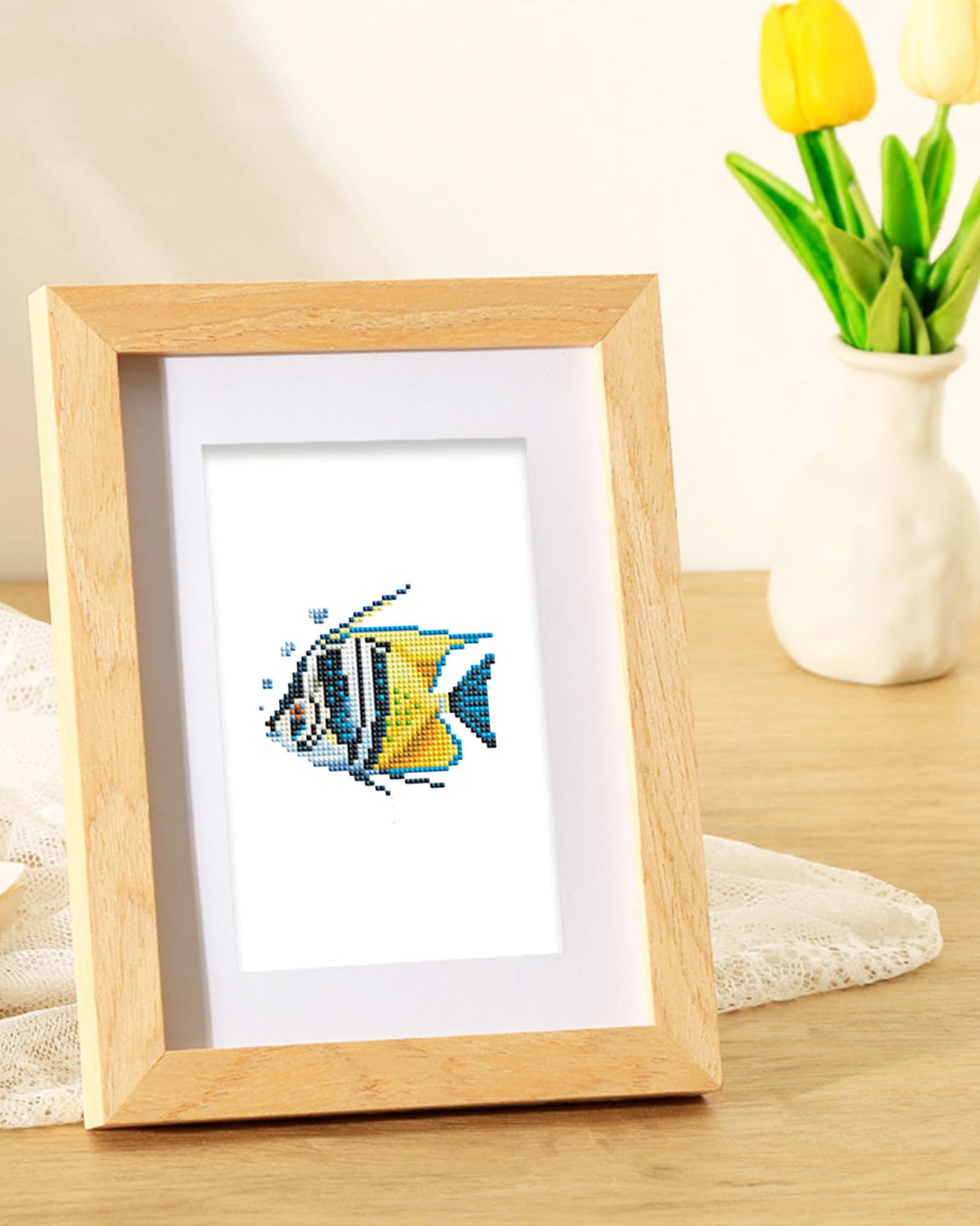 PeakLuv 12 Pcs Small Diamond Art Kits Sea Animals, Fishes Diamond Painting Kits, Mini Diamond Art Kits for Adults, DIY Square Drill Mini Gem Painting 1-Hour Painting for Home Desktop Decor, 6X7in PeakLuv