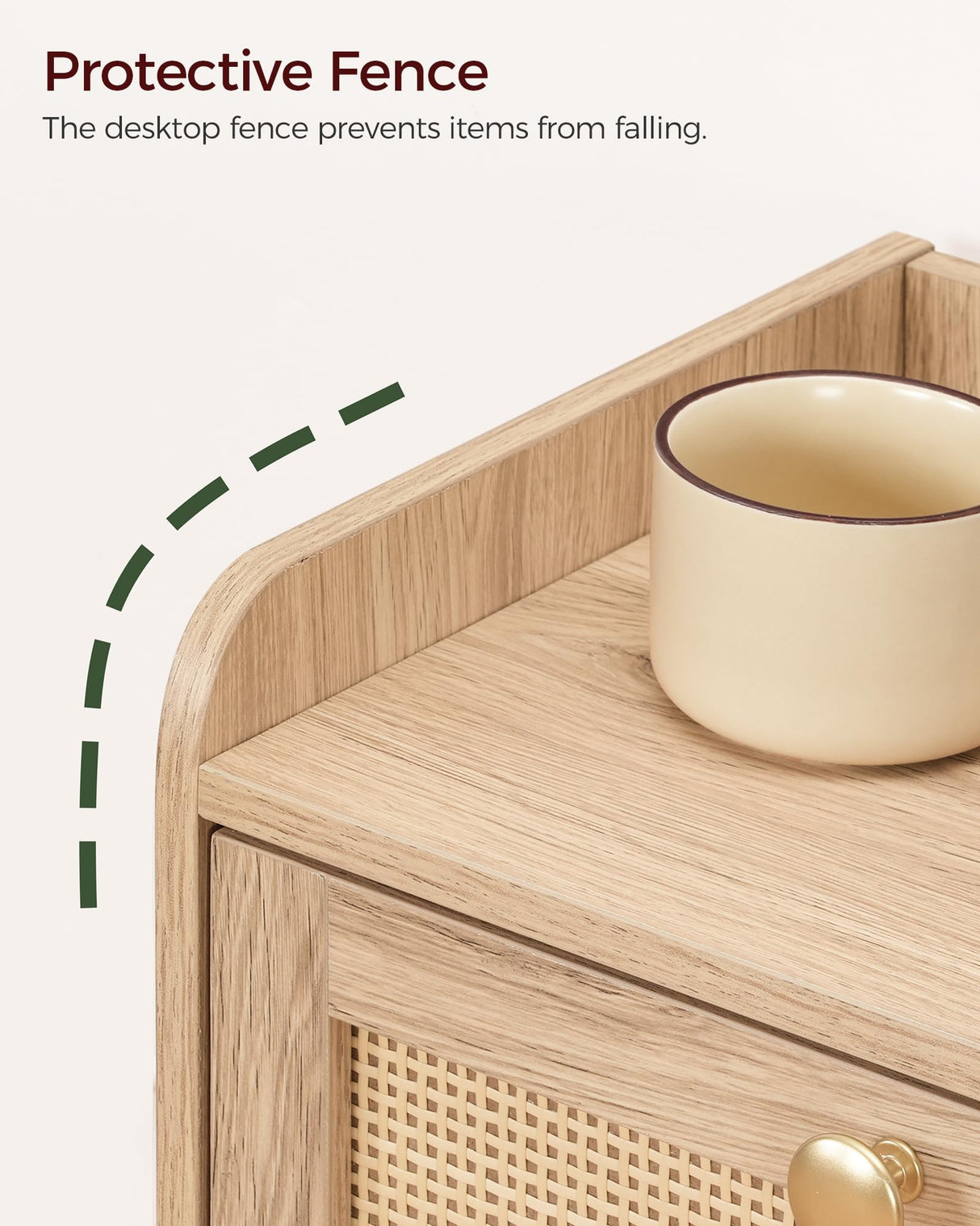 CHOEZON Nightstand with Charging Station, Side Table with Rattan-Style Drawer and Storage Shelf, Modern Rattan Night Stand with 2 USB Ports, Boho End Table Bedside Table for Bedroom, Natural MBZ01UWO CHOEZON