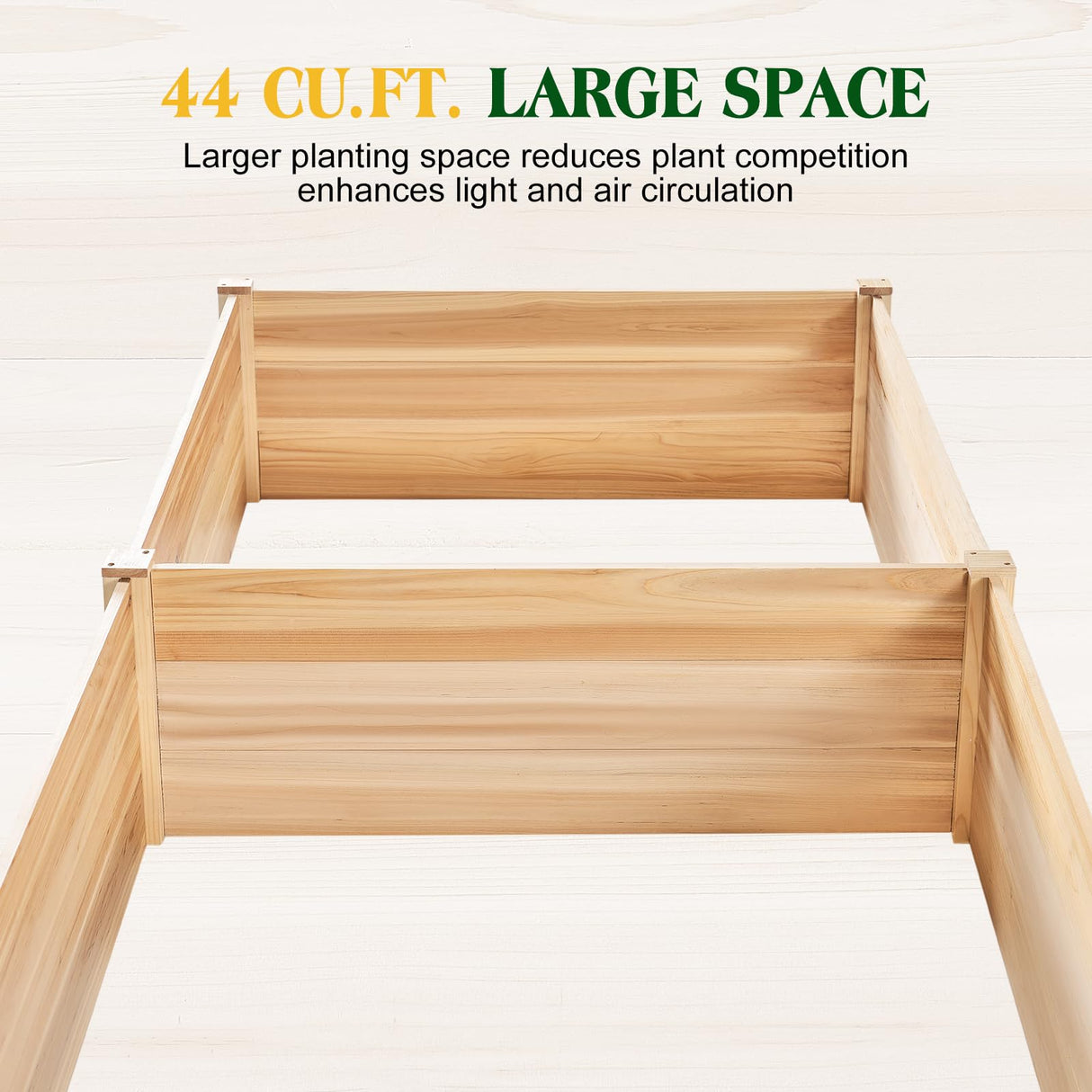 SPECRAFT 8x4 Ft Wood Raised Garden Bed, Durable 15 Inch Depth Planter Box for Vegetables, Herbs, and Flowers, Ideal for Outdoor Gardening with Open Base SPECRAFT