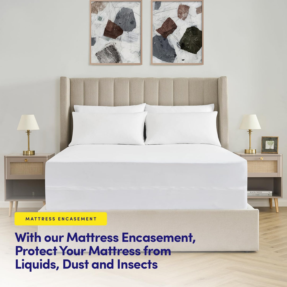 Queen Mattress Protector – Waterproof Zippered Mattress Encasement – Breathable Polyester Membrane – Fits 10″–16″ Deep Mattresses – Full Encasement, Bed Bug & Liquid Barrier, Machine Washable Sweet Home Collection