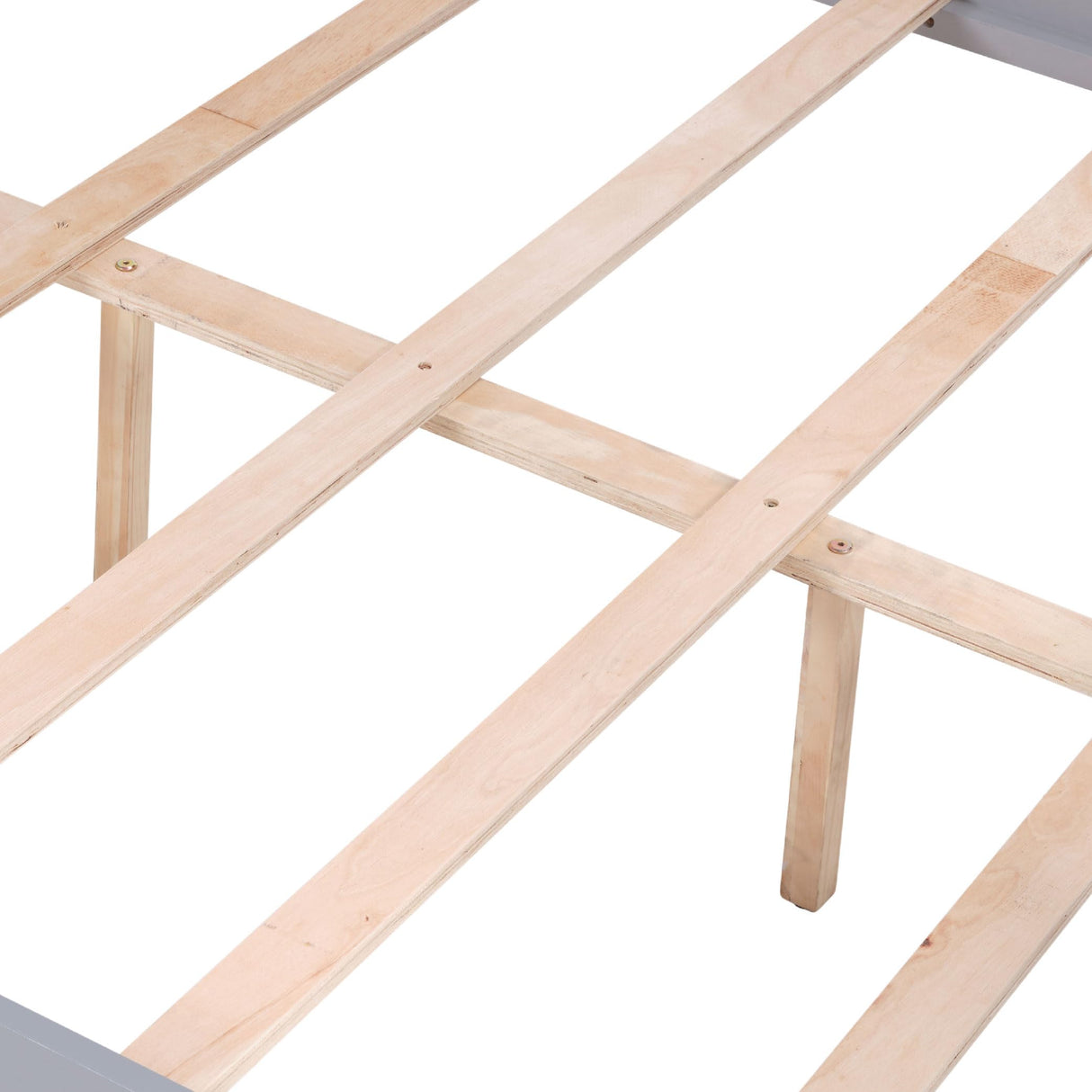 FLEXISPOT Twin Over Full Bunk Bed with Flexible Ladder,Kids Solid Wood Bed Frame,Strong Wooden Slats, Non-Toxic Finishes, No Box Spring Needed,Grey FLEXISPOT