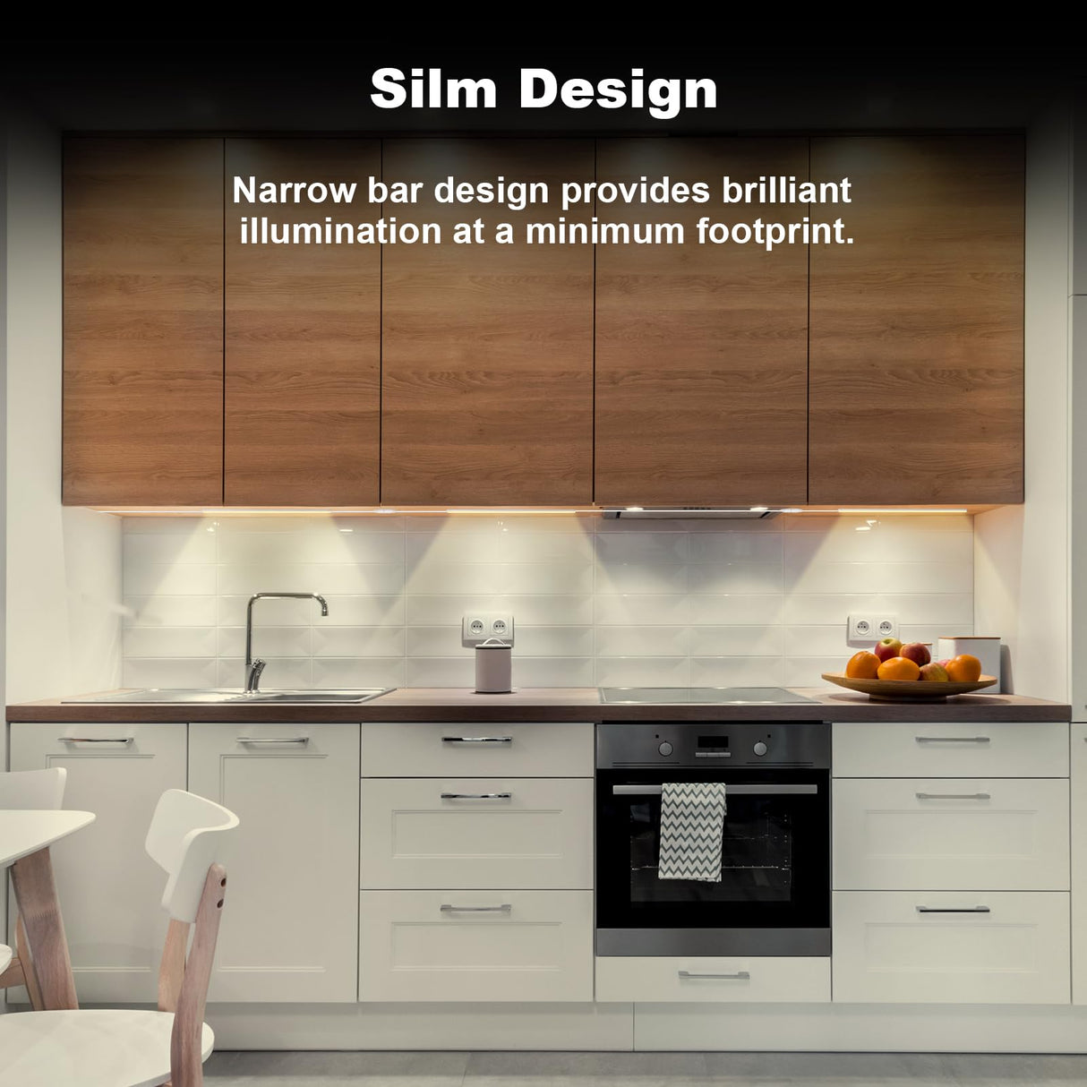 6PCS x 12 inch Under Cabinet LED Lights 4500K, Dimmable Under Counter Lights for Kitchen, Led Under Cabinet Lighting, Plug-in Under Cabinet Lights with Memory Function, Daylight White JUSJUBR