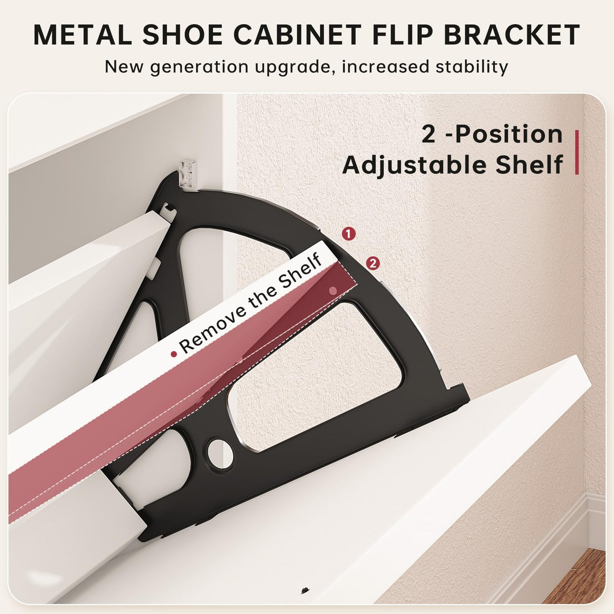 oneinmil Shoe Storage Cabinet, Farmhouse Shoes Organizer with 2 Flip Drawers & 2 Sliding Drawers, Freestanding Narrow Shoe Rack Cabinet for Entryway, Hallway, Living Room, White oneinmil