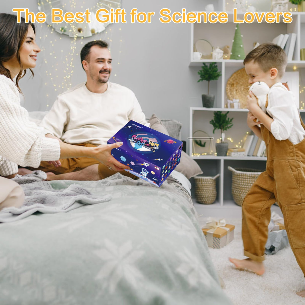 QLKUNLA Gemstones Dig Kit, Excavate 24 Real Gems in Solar System STEM Educational Space Toys for Boys & Girls Archaeology Geology Science Project Gift QLKUNLA