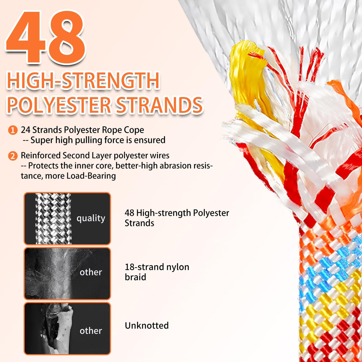 Werfeito Tree Swing Ropes (Set of 2), 3FT/5FT/10FT/15FT/20FT, Tree Swing Straps Hanging Kit Holds 4400 lbs, Heavy Duty Carabiners for All Swing Hammock Playground Set Accessories (5 FT) Werfeito