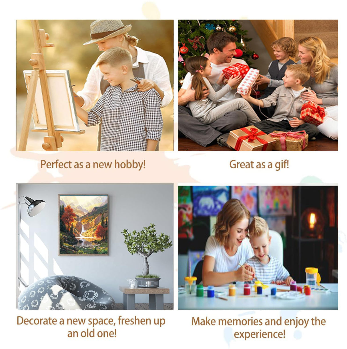 Artunion Fall Mountain Waterfall Paint by Numbers for Adults Beginner, Scenery Paint by Number Kits, DIY Oil Painting Paint by Number Kits on Canvas Arts Craft for Home Wall Decor 16x20 Inch Artunion