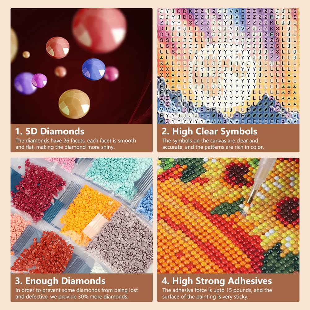 SJUTOUCI Diamond Painting Kits for Adults, Landscape Diamond Art Kits for Beginners, 5D DIY Aurora Diamond Bead Art, Full Drill Gem Craft Home Decor 12x12 inch SJUTOUCI