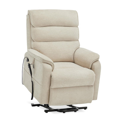 DYNOX 350 LBS Power Lift Recliner Chair for Elderly, Medium Size Dual Motor Lay Flat Infinite Positions Recliner with Heat & Massage(9188,Chenille,Beige)