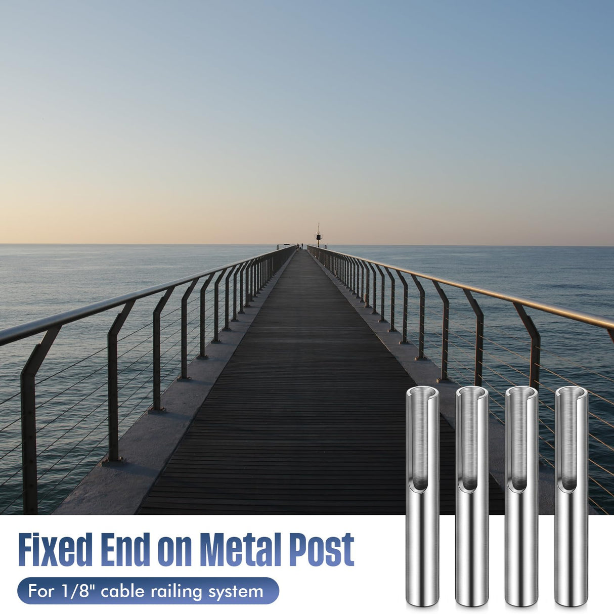 Yaocom 50 Pack 316 Stainless Steel 1/8" Invisible Cable Railing Kit Invisible Terminal Toggle Anchor Angle Stainless Steel Adjustable Cable Railing for Metal Railing Corner Post and Wall Post Yaocom