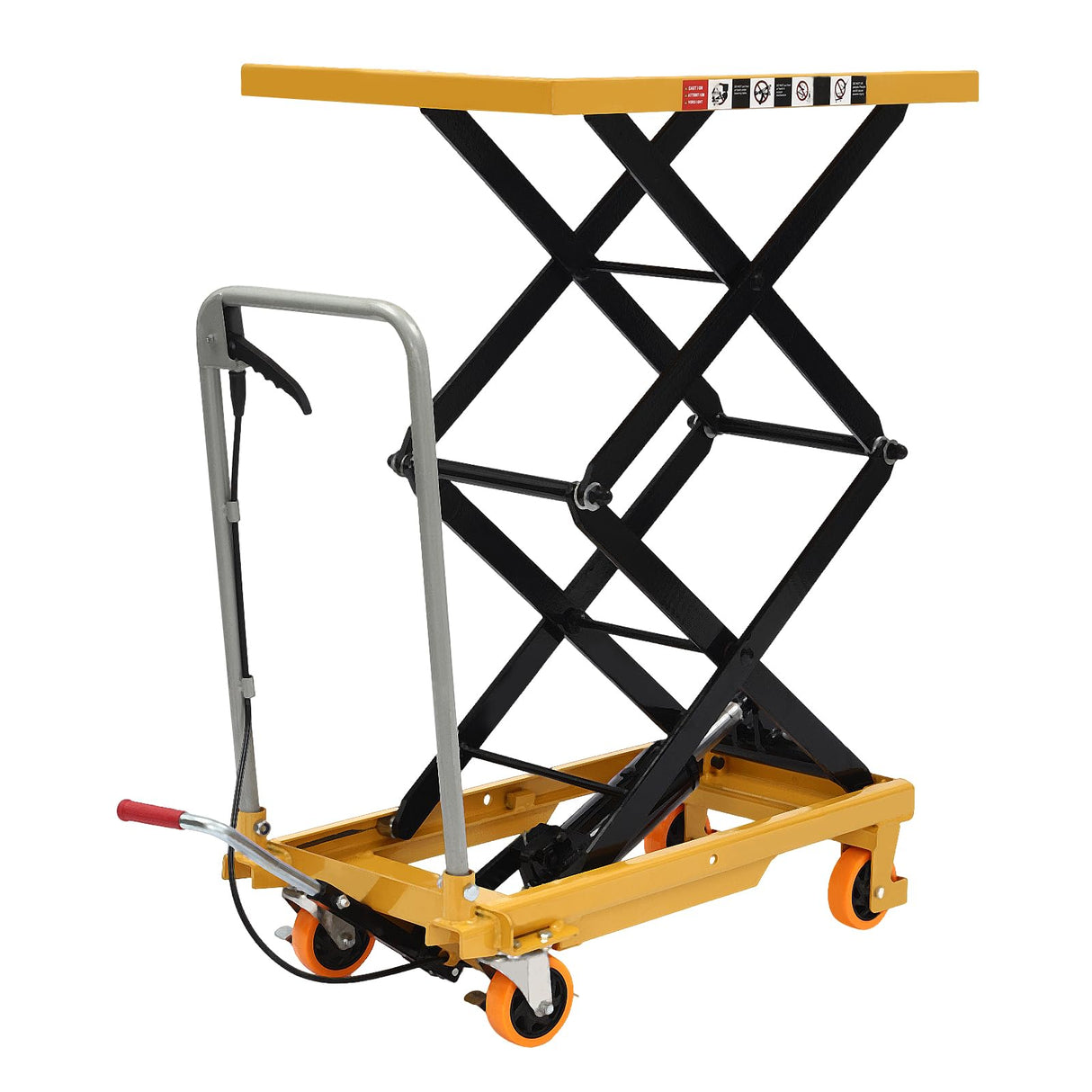 770lbs Capacity Hydraulic Scissor Lift Table with Locking 4 Wheels, Single Scissor Hydraulic Lift Table, Stable Motorcycle Scissor Jack Stand with 51in Max. Lift Height (51in Lift Height) Philipreba