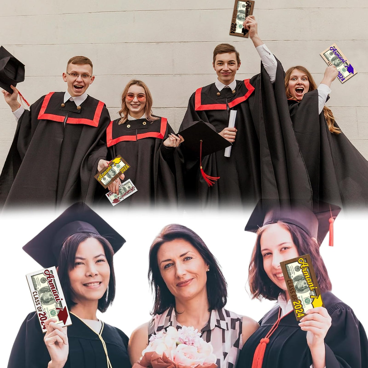 ubmpj Personalized Graduation Gift 2024 Money Holder Class of 2024 Graduation Custom Cash Holder Ideas for High School College University Graduations Party Supplies -Brown ubmpj