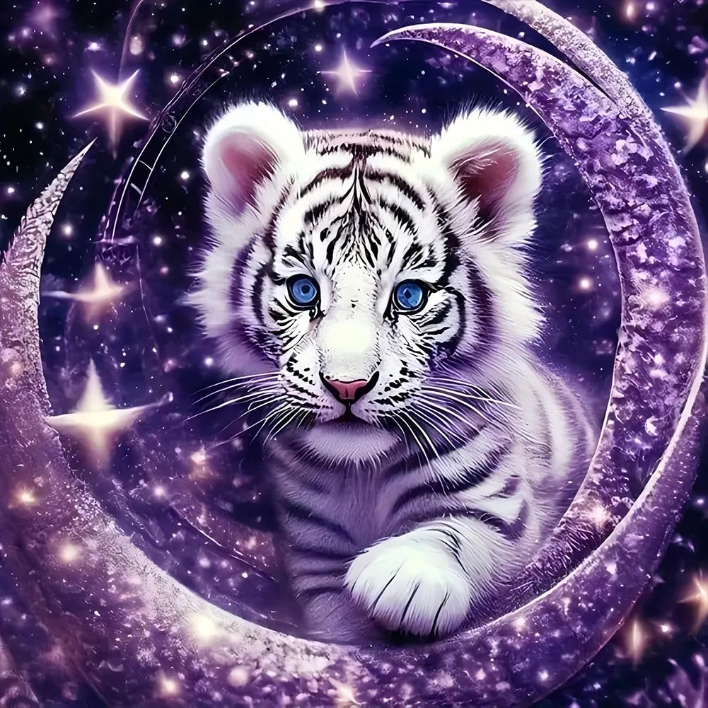 Anuver Tiger Diamond Painting Kits for Adults, 5D DIY Diamond Art Kits for Beginners, Full Drill Diamond Painting Kits for Home Wall Decor, 12x12 Inch Anuver