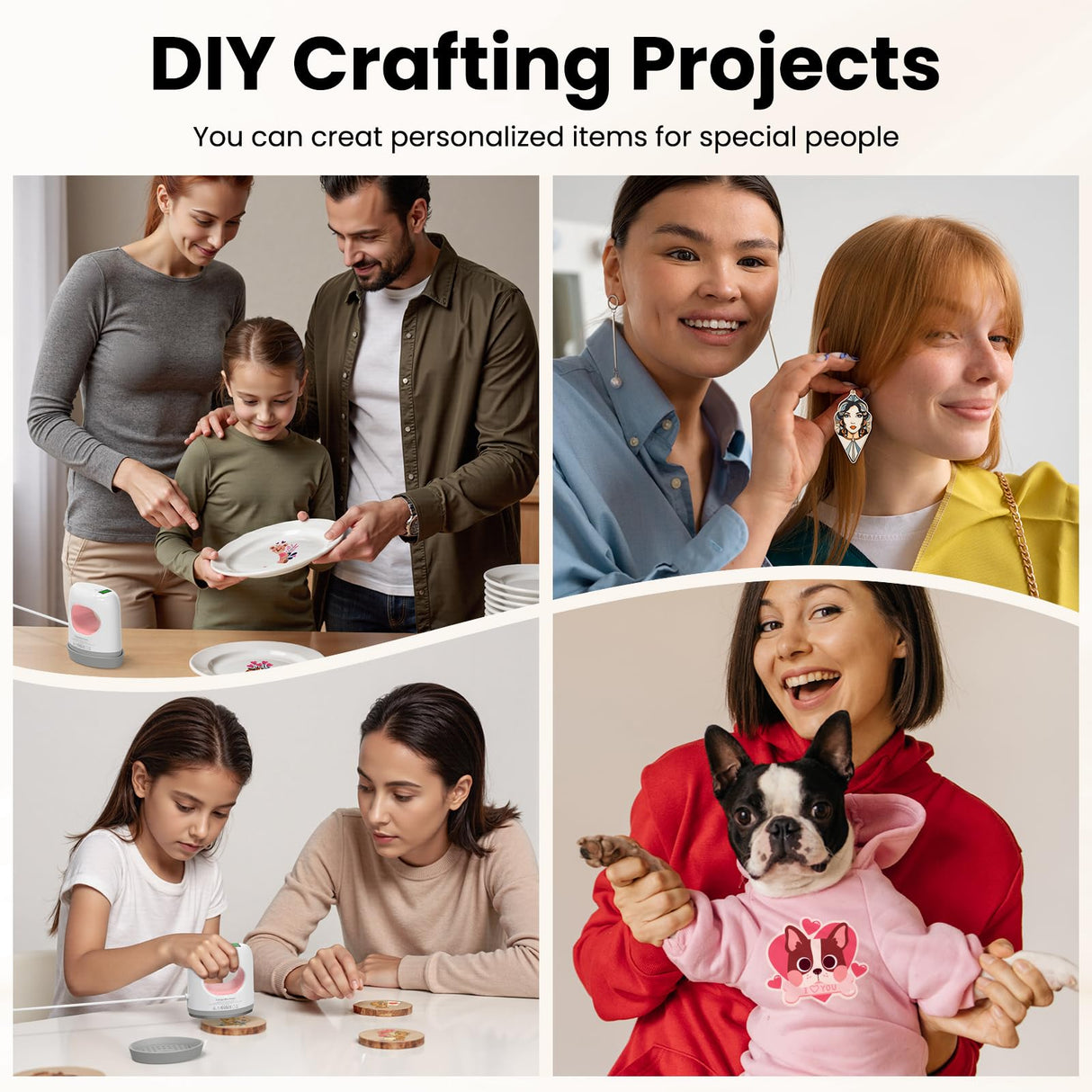 Calogy Super Mini Heat Press Machine, Max 410℉ & 4 Heating Setting with LED Display, Mini Iron for Crafting with Precision Tip, Easy for Small Objects Like Shoes, Stuffed Animals, Hats (White Pink) Calogy