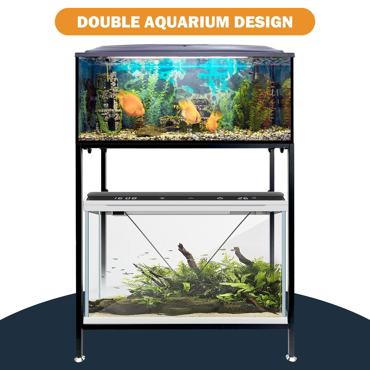 Fish Tank Stand: The Perfect 10 Gallon Metal Aquarium Stand Measuring 22.8" W x 10.6" D x 31.3" H to Fit Your Aquatic Display Needs. tongmo
