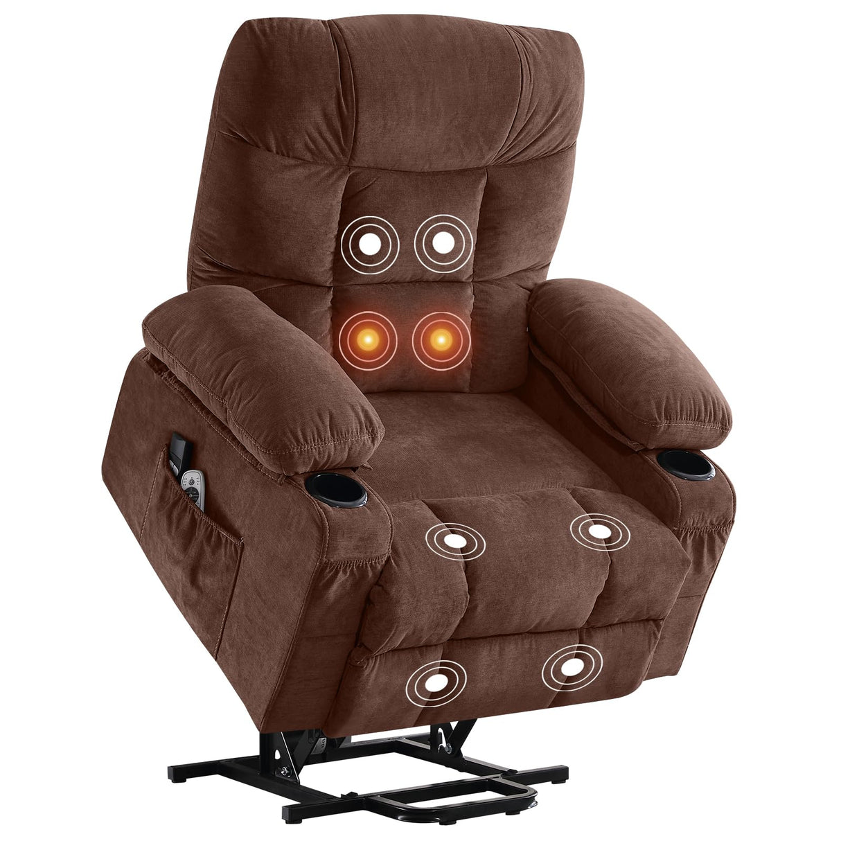BOSMILLER Power Lift Recliner Chair for Elderly with Heat and Vibration Massage,Electric Recliner with USB Charging Port for Living Room, Infinite Position, Side Pocket BOSMILLER