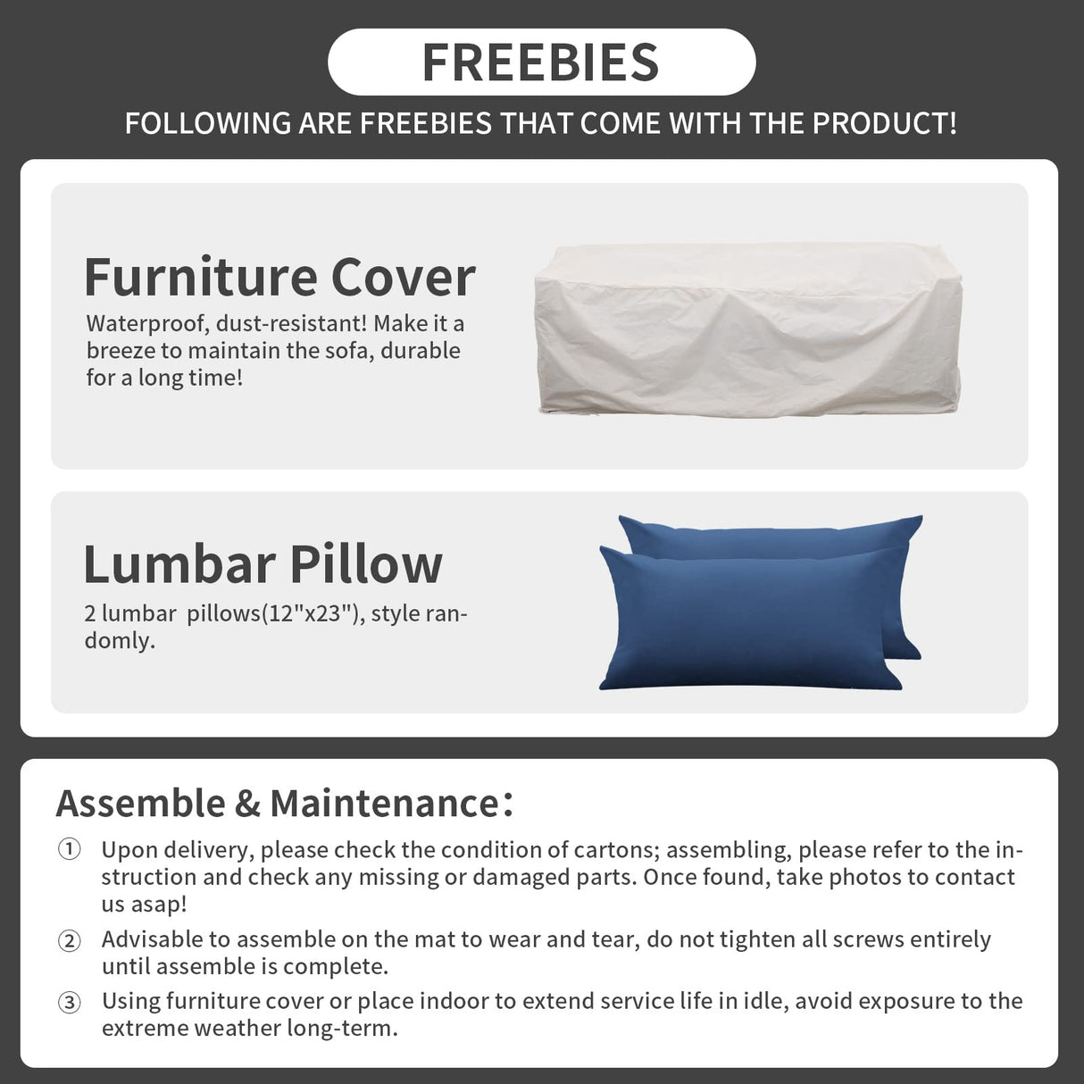 Rattaner 3-Seat Patio Wicker Sofa, Outdoor Rattan Couch Furniture Steel Frame with Furniture Cover and Deep Seat High Back, Blue Anti-Slip Cushion. Rattaner