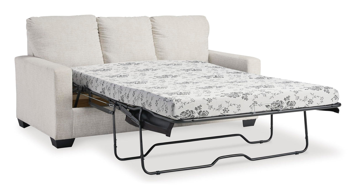 Signature Design by Ashley Rannis Coastal 2-in-1 Sofa Sleeper with Folding Gel Memory Foam Mattress, Full, White Signature Design by Ashley
