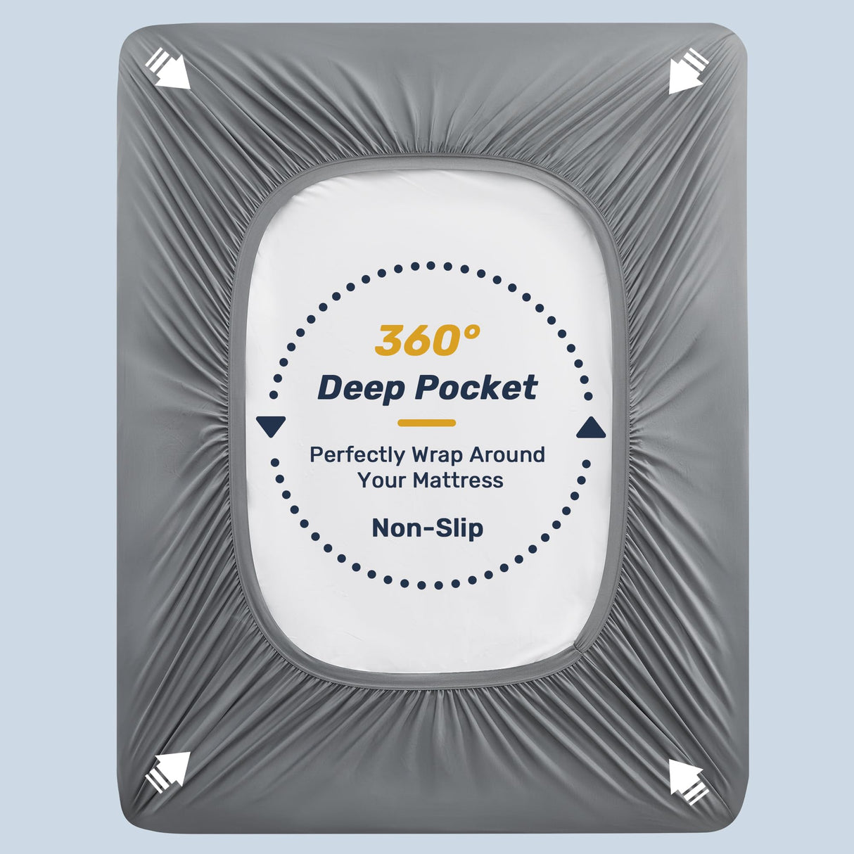 Full Mattress Pad Waterproof - Ergonomic Quilted Fitted Full Mattress Topper, 5-Layers Noiseless Washable Mattress Protector Cover with 8"-21" Deep Pocket (Grey, 54x75) UNIKOME