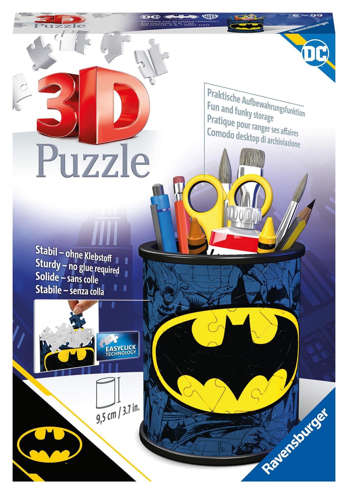 Ravensburger Batman Pencil Cup 3D Puzzle for Kids - Every Piece is Unique, Pieces Fit Together Perfectly Ravensburger