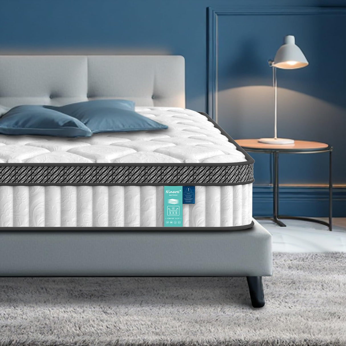 Ninare Memory Foam and Spring Mixed Mattress, Medium Hardness, Sports Isolation, Edge Support, Soft Touch, Cool and Comfortable, Breathable Mattress (12 inch Queen Medium Firm) Ninare