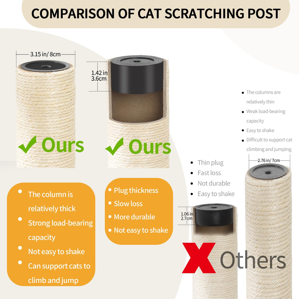 59" Big Modern Cat Tree Tower, Cat Tower Sisal-Covered Scratching Posts for Indoor Cats, Oak Wood Cat tree for Large Cats, Multi-level Cat Condo with Space Capsule Nest, Cat Furniture Activity Centre SHODMI