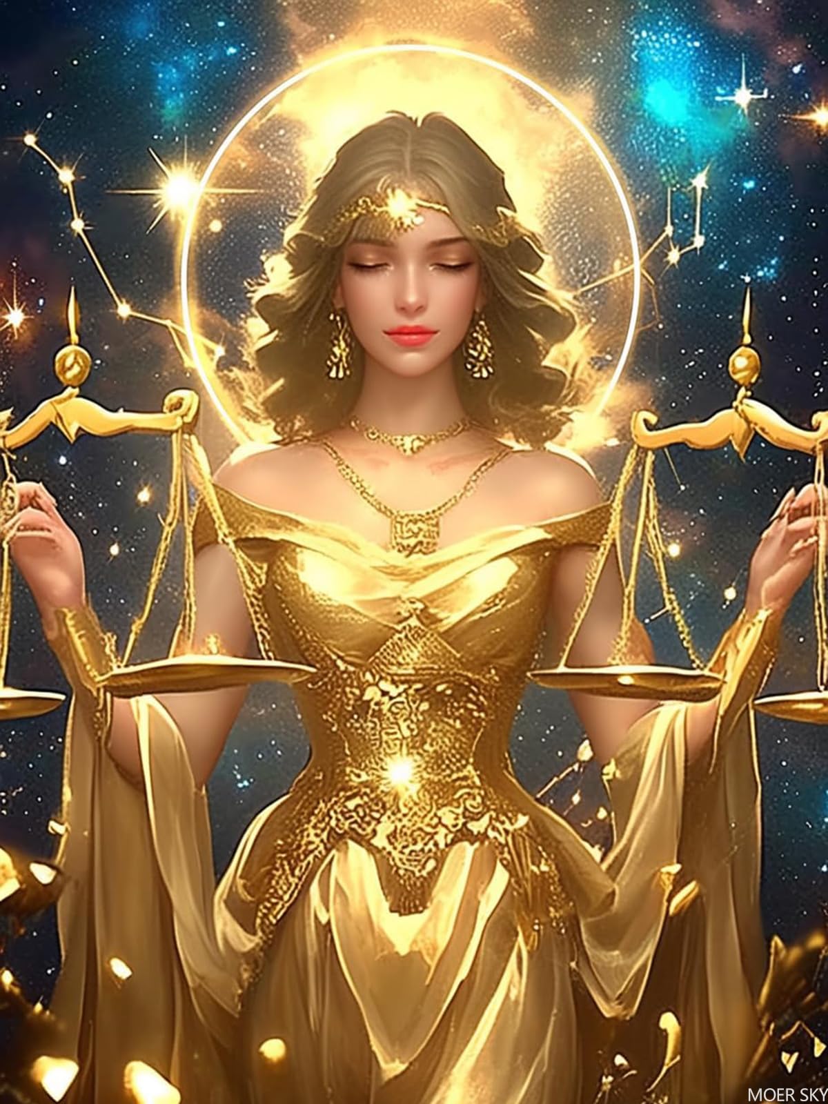 MOER SKY Libra Constellation Diamond Painting Kits for Adults, DIY 5D Constellations Diamond Art Full Drill for Adult, for Beginner Home Wall Decor Gift 12x16 Inch MOER SKY