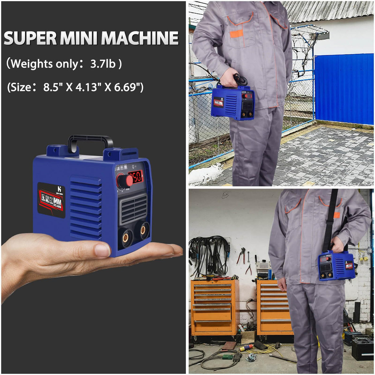 Welding Machine, Upgraded MMA-250A 110V Welder Machine,Portable Stick Welder IGBT Digital Display LCD,Home DIY Arc Welder,Hot Start Arc Force Anti-stick Mini Welder (Blue) HGNVGZ