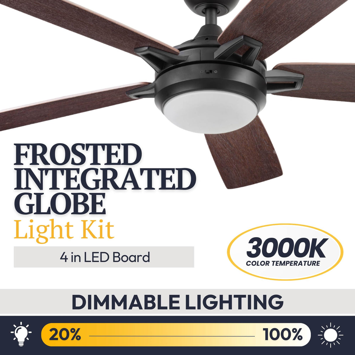 Prominence Home 51649-01 Lorelai Smart Ceiling Fan with Light and Remote, 52, Bronze Prominence Home