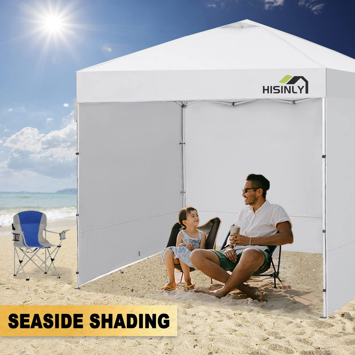 Hisinly Canopy Sidewalls 10 * 10 ft, 3PCS Sunwalls with 210D Oxford Cloth, UV Protection and Waterproof, Suits Pop-up Tent/Instant Canopy/Commercial Canopy, White (Sidewall Only) Hisinly