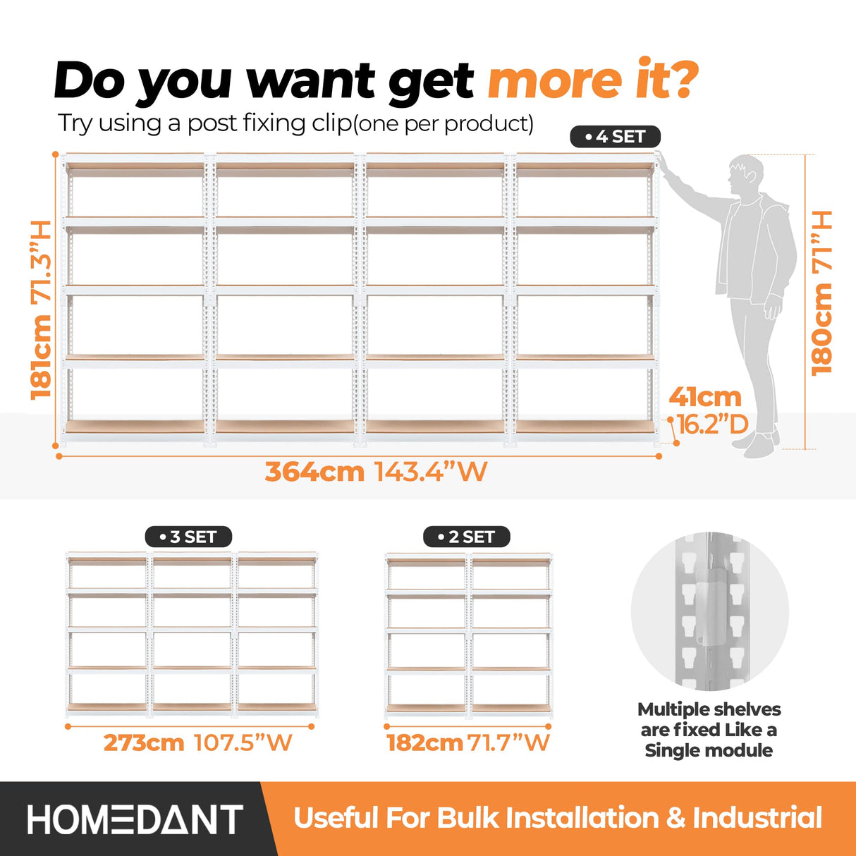 HOMEDANT 5 Tier White Storage Shelves Adjustable Laminated Boltless Garage Metal Shelving Unit Heavy Duty Utility Rack Shelf Warehouse Pantry Closet Kitchen 35.9" W x 16.2" D x 71.3" H White 1Pack HOMEDANT