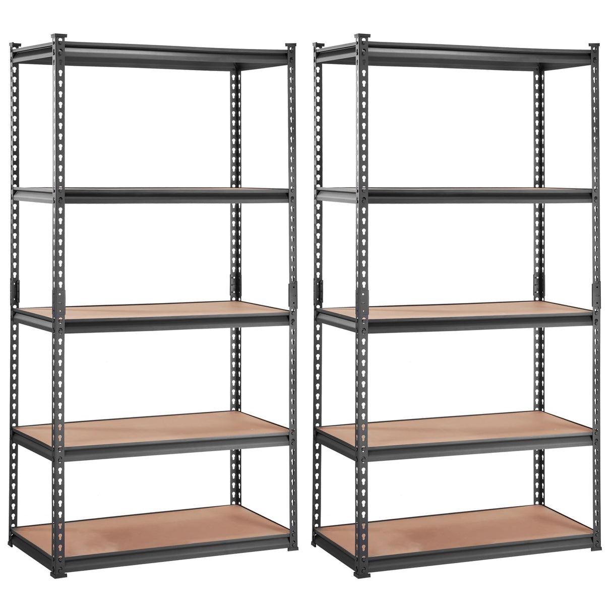 VEVOR Storage Shelving Unit, 5-Tier Adjustable, 2000 lbs Capacity, Heavy Duty Garage Shelves Metal Organizer Utility Rack, 2 Pack, 36" L x 18" W x 72" H VEVOR