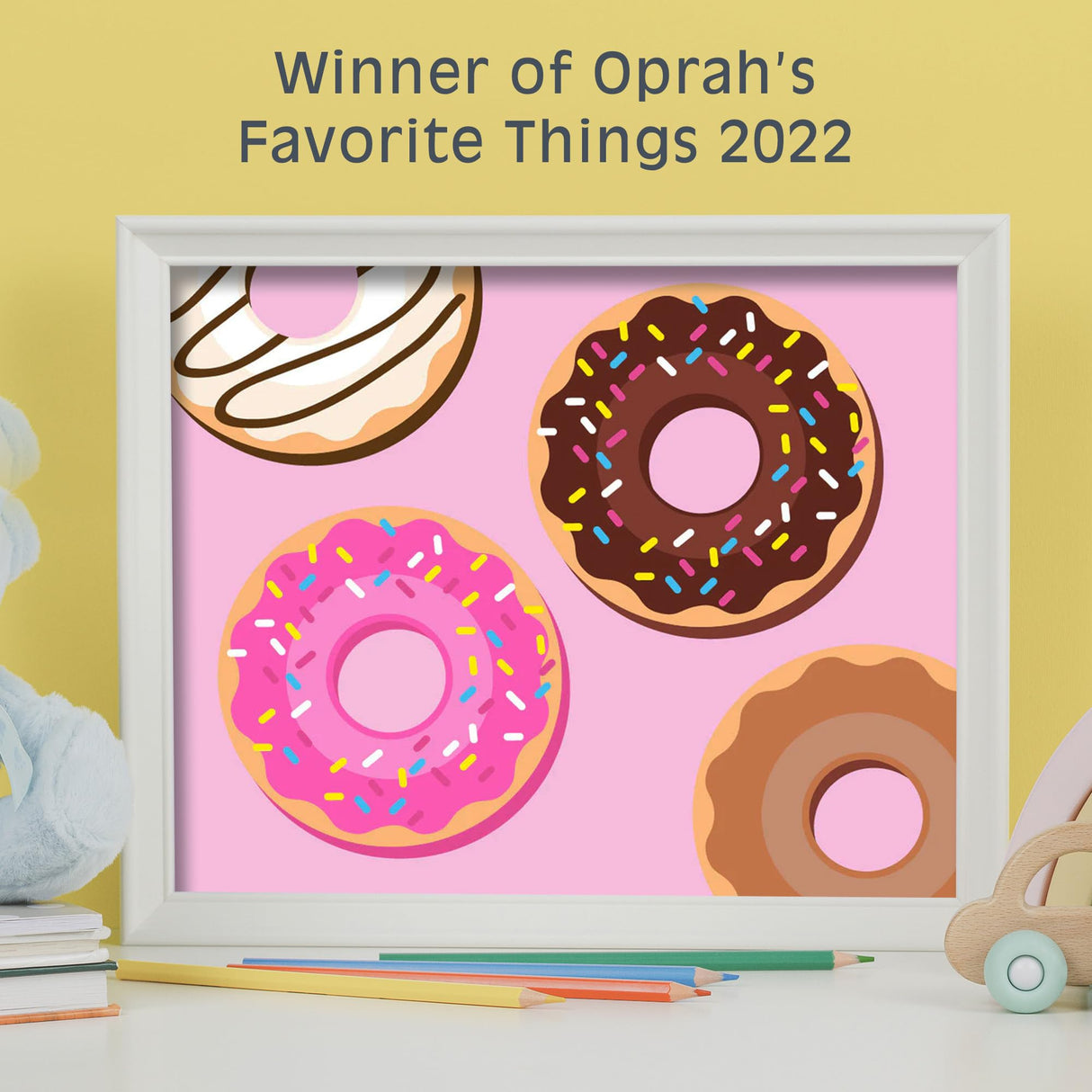 Pink Picasso Kits Paint by Number for Kids | DIY 8x10 Beginner Color by Numbers Canvas Painting Art Kits | Delicious Doughnuts Pink Picasso