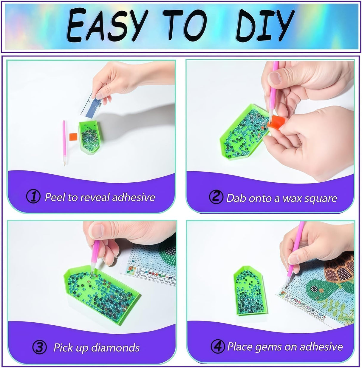 6 Pack 5D Cow Diamond Painting Kits for Kids Beginners,Cute Animals DIY Diamond Art Kit for Kids,Full Round Drill Big Gem Art for Kid,Home Wall Decoration 6X6 inch Acelii