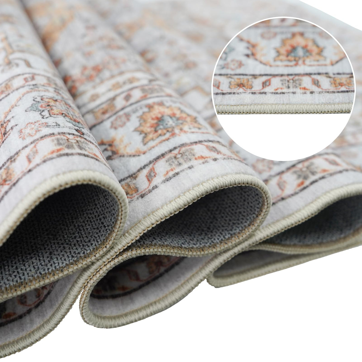 Washable Hallway Runner Rug 2x3: Non Slip Runner Rugs with Rubber Backing Soft Kitchen Rug Farmhouse Distressed Carpet Runner for Living Room Bedroom Bathroom (Turmeric/Grey, 2X3) TOPRUUG